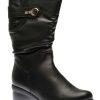 Women Shoe tech | Side Zip Black Vegan Winter Boot