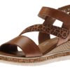 Women Remonte | Odeon Brown Cheetah Wedge Sandal