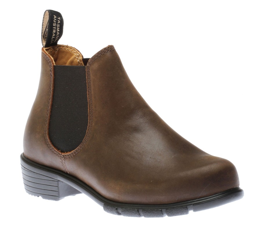 Women Blundstone | Blundstone 1970 - Women'S Series Low Heel Antique Brown Leather Boot