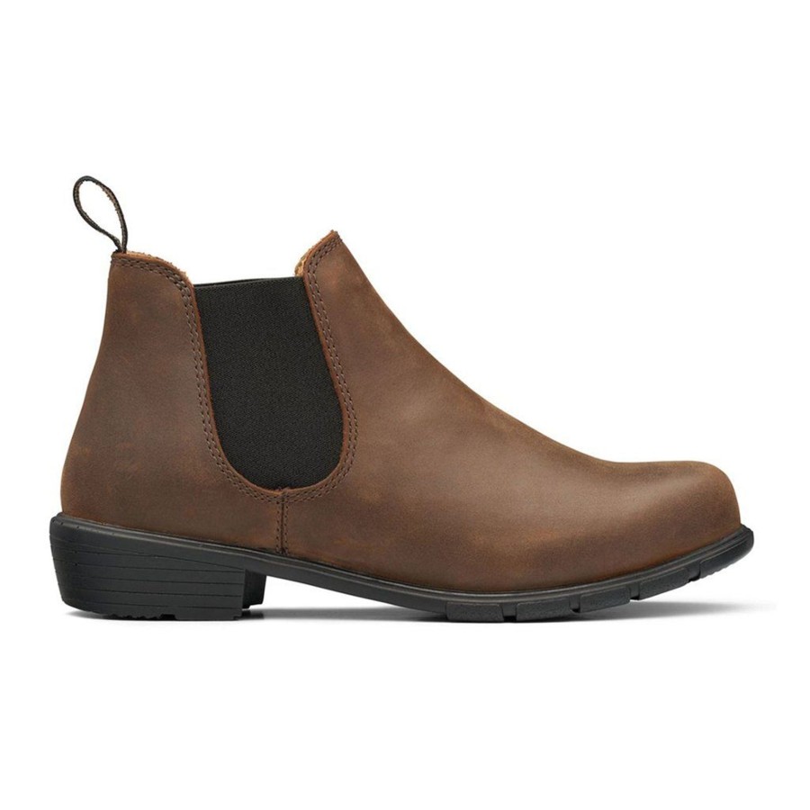 Women Blundstone | Blundstone 1970 - Women'S Series Low Heel Antique Brown Leather Boot