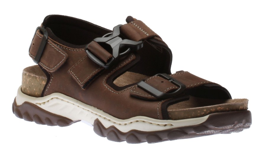 Men Josef Seibel | Janosch 02 Mocca Brown Leather Slingback Sandal