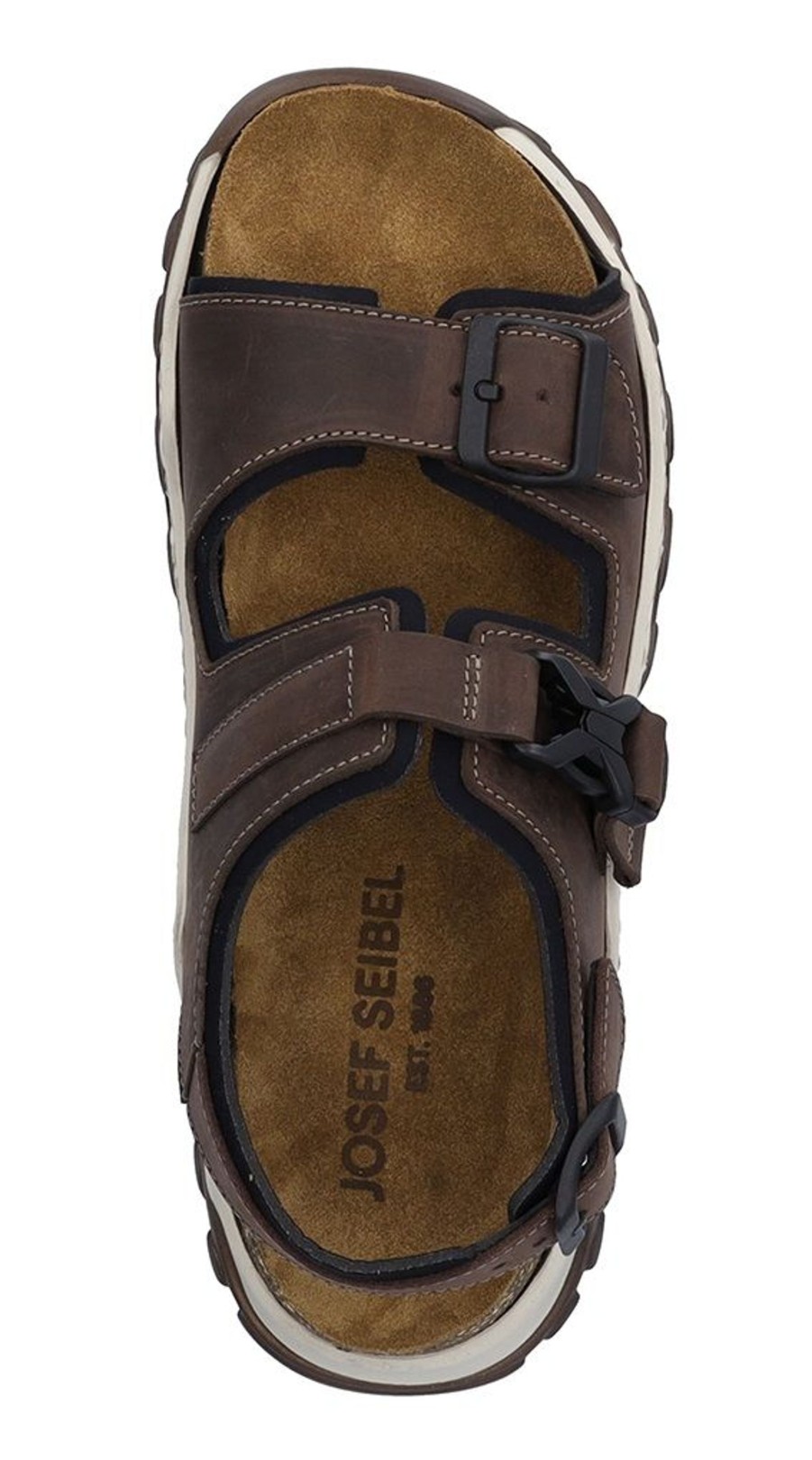 Men Josef Seibel | Janosch 02 Mocca Brown Leather Slingback Sandal