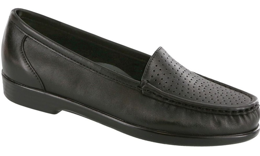 Women SAS Shoes | Savvy Black Leather Slip-On Loafer