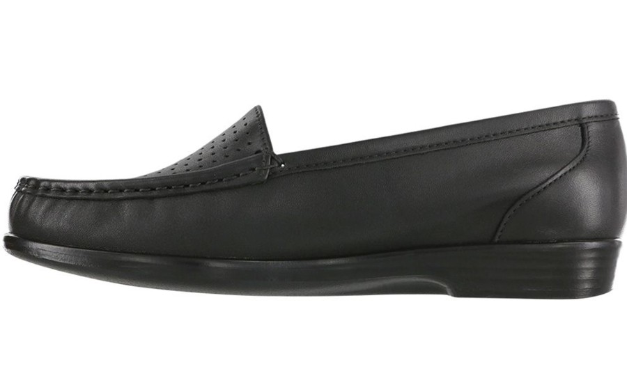 Women SAS Shoes | Savvy Black Leather Slip-On Loafer