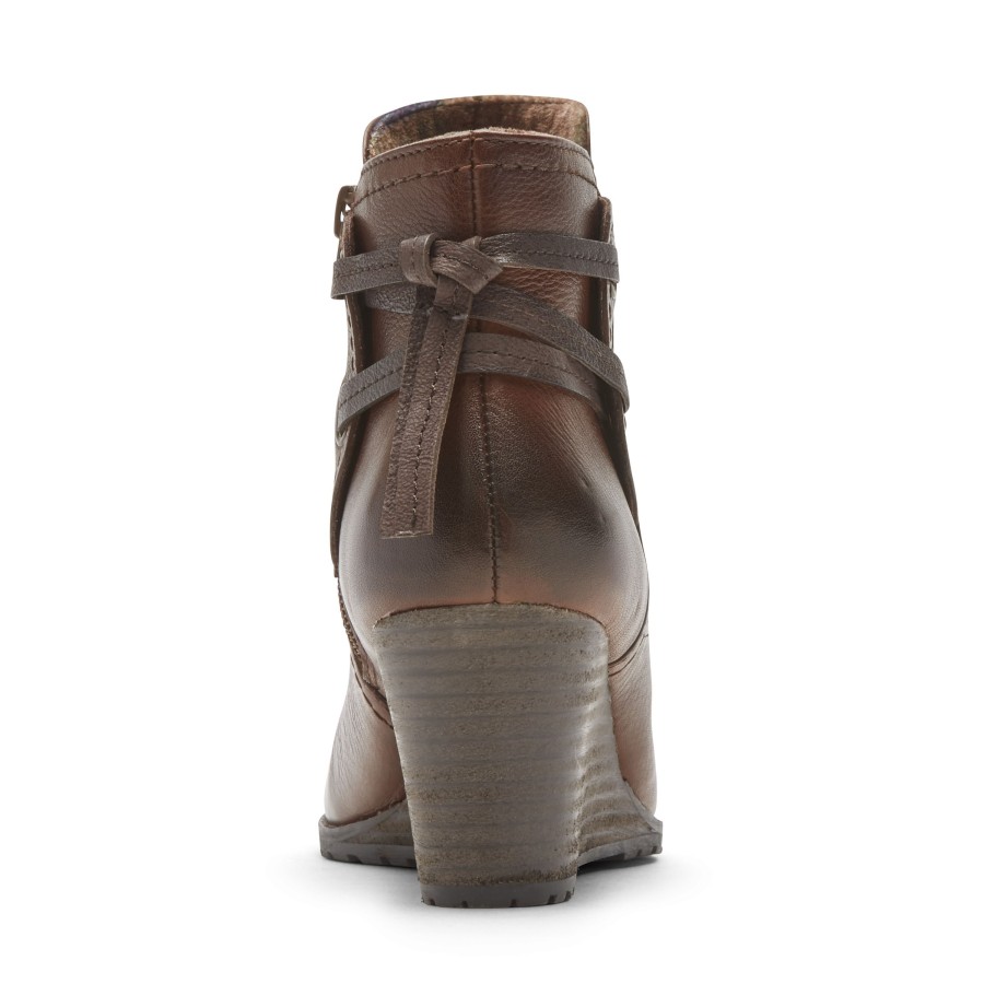 Women Cobb Hill | Lucinda Tan Back Tie Ankle Wedge Boot