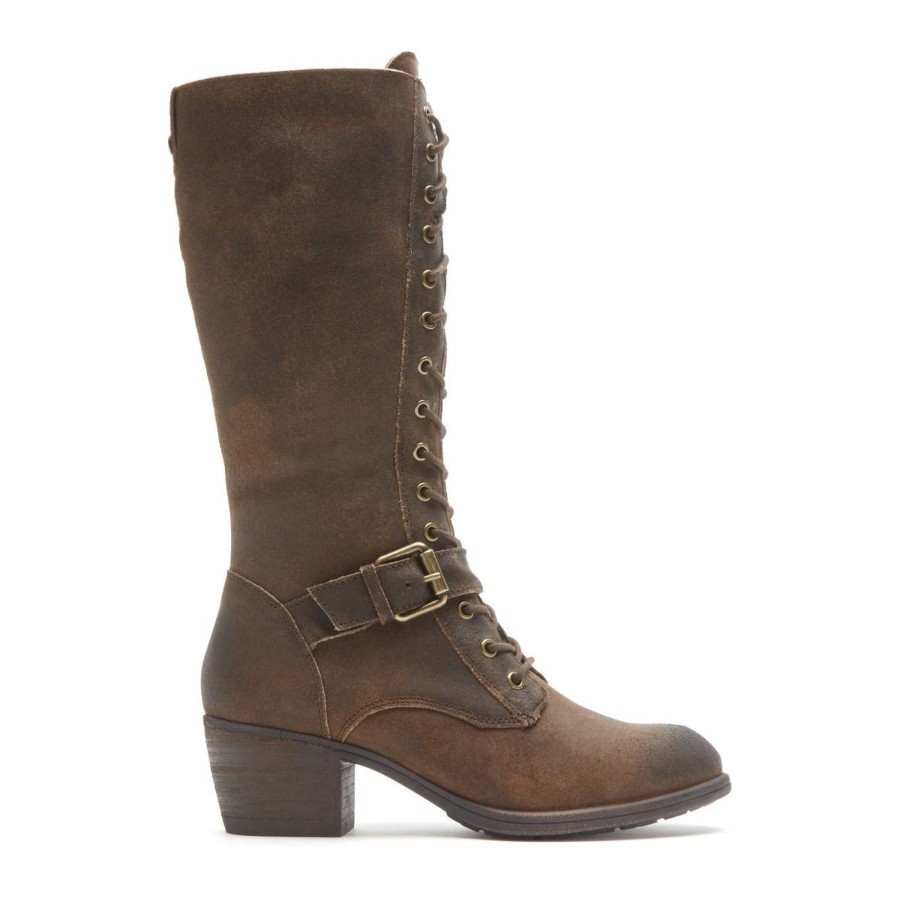 Women Cobb Hill | Anisa Brown Tall Lace-Up Boot