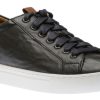 Men Johnston & Murphy | Banks Navy Leather Lace-Up Sneaker