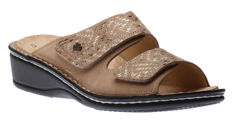 Women Finn Comfort | Jamaica Sesame Beige Slide Wedge Sandal