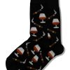 Accessories Hotsox | Hotsox Men'S Cognac And Cigars Black Crew Socks