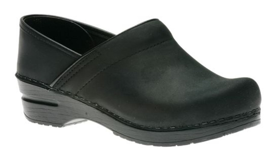 Women Dansko | Professional Oiled Black Leather Clog