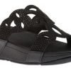 Women Fit Flop | Elora Crystal Black Slide Sandal