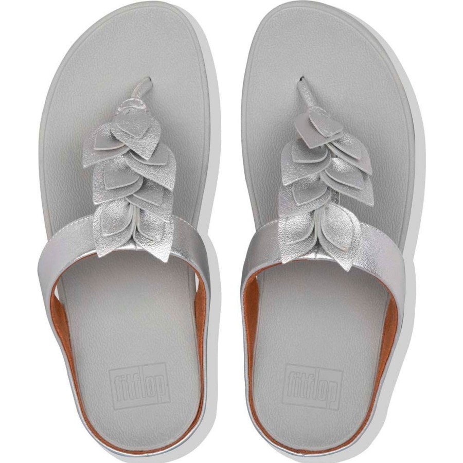 Women Fit Flop | Fino Silver Leather Thong Sandal