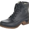 Women Rieker | Michigan Black Leather Water-Resistant Ankle Boot