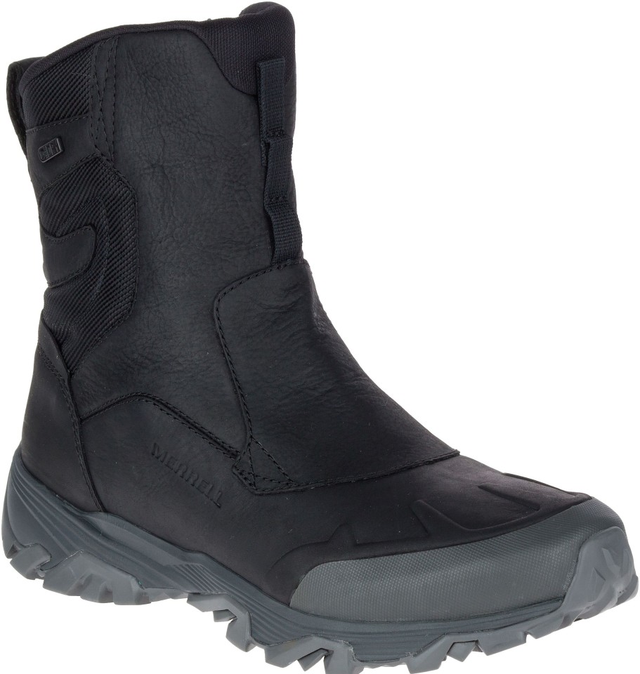 Men Merrell | Coldpack Ice+ 8" Zip Polar Black Waterproof Winter Boot