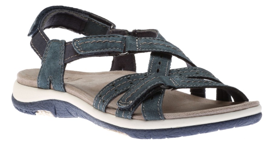 Women Earth | Sammie Navy Blue Leather Sport Sandal