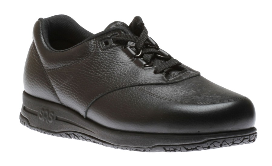 Men SAS Shoes | Guardian Black Leather Non-Slip Lace-Up Walking Shoe