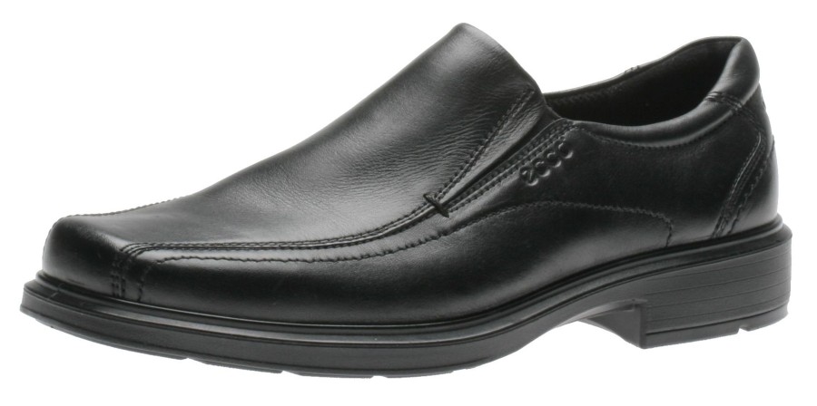 Men Ecco | Helsinki Black Leather Slip-On Dress Shoe