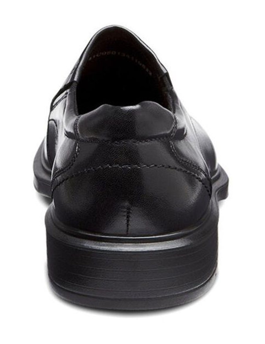 Men Ecco | Helsinki Black Leather Slip-On Dress Shoe