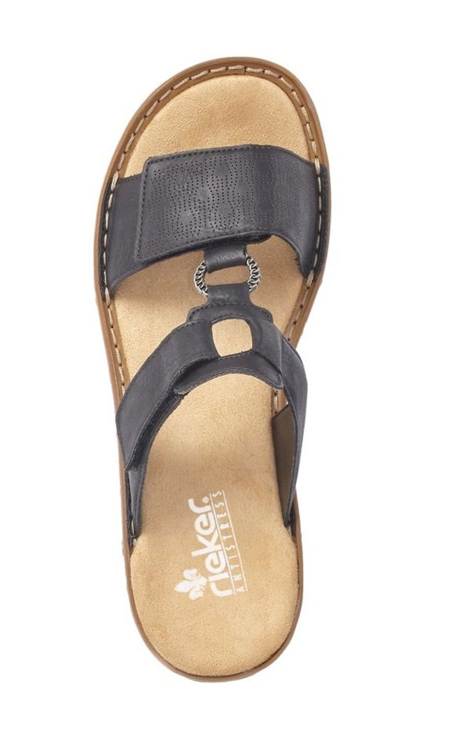 Women Rieker | Eagle Black Slide Sandal