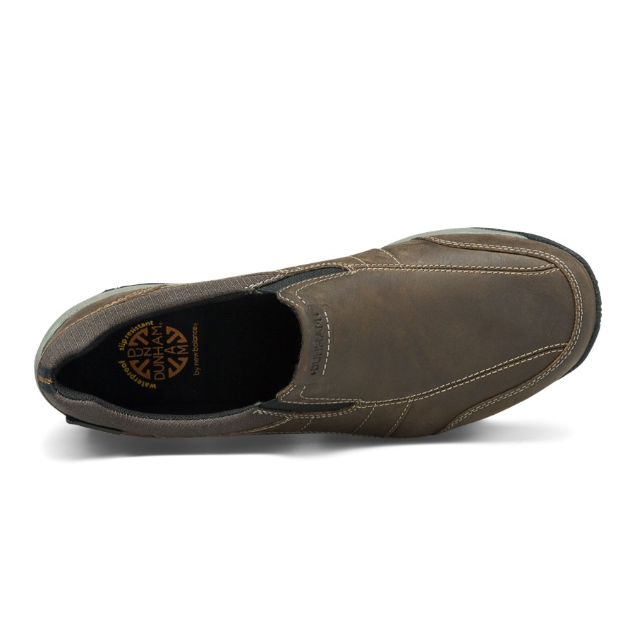 Men Dunham | Litchfield Brown Waterproof Slip-On Shoe