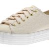 Women Keds | Triple Kick Beige Lace-Up Platform Tennis Sneaker