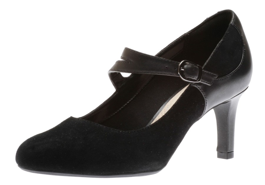 Women Clarks | Dancer Reece Black Suede Mary Jane Pump