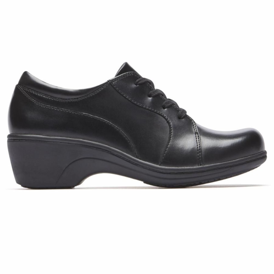 Women Aravon | Hanover Lace-Up Black Sneaker