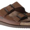 Women Mephisto | Harmony Brown Nubuck Leather Slide Sandal