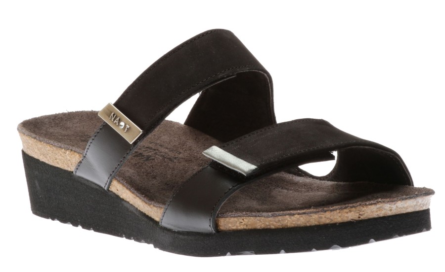 Women Naot | Jacey Black Wide Width Slide Sandal