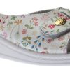 Women Lady Diana | White Floral Slide Wedge Sandal