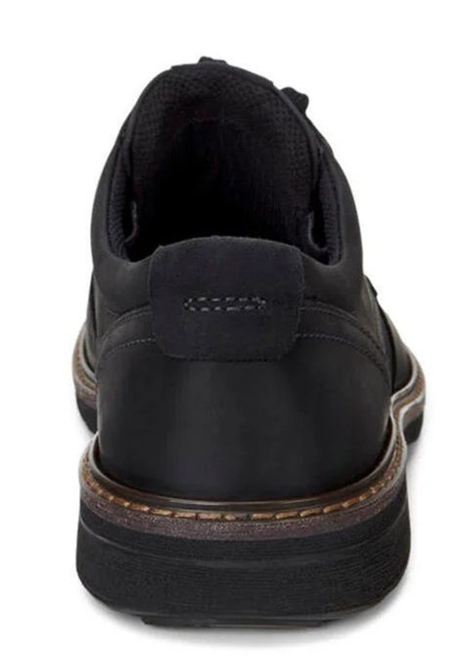 Men Ecco | Turn Black Leather Gore-Tex Waterproof Plain Toe Derby