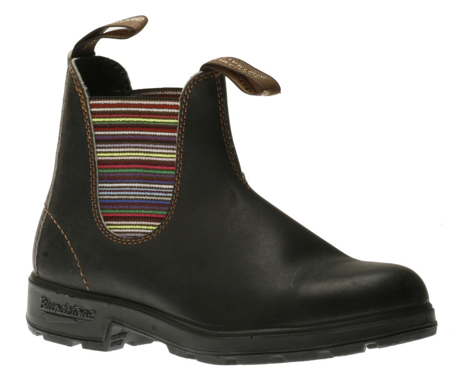 Women Blundstone | Blundstone 1409 - Original Stout Brown Striped Elastic Boot