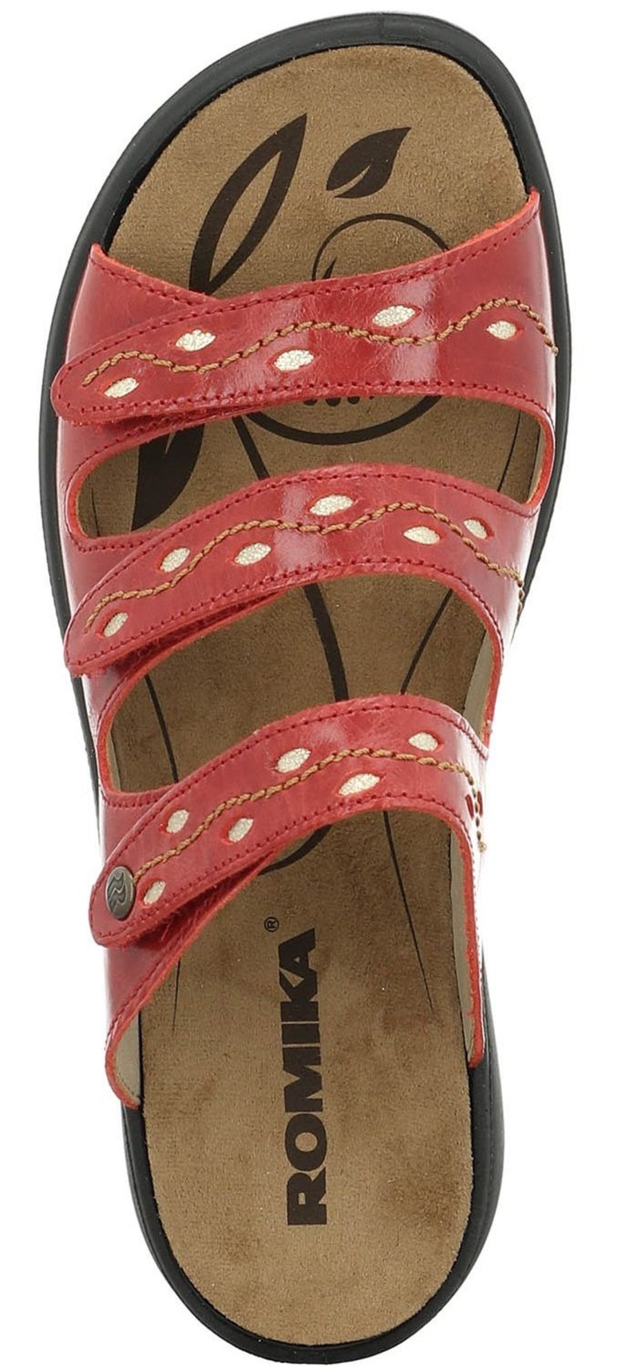 Women Romika | Ibiza 66 Red Leather Slide Sandal