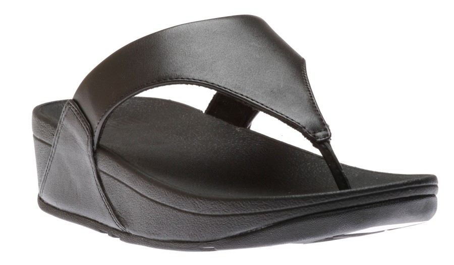 Women Fit Flop | Lulu Black Leather Thong Sandal