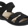 Women Earth | Amal Black Leather Adjustable Strappy Sandal