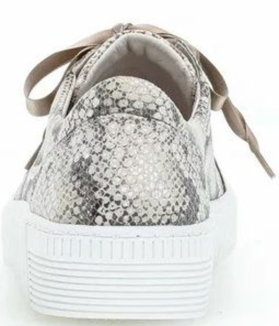 Women Gabor | 43.330.30 Taupe Snakeskin Lace-Up Sneaker