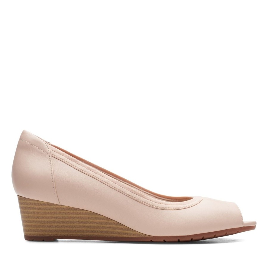 Women Clarks | Mallory Charm Blush Leather Pump