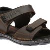 Men Rockport | Darwyn Brown Leather Quarter-Strap Sports Sandal