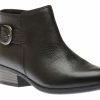 Women Clarks | Addiy Kara Black Leather Ankle Boot