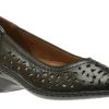 Women Jenny by Ara | Rashida Black Perforated Leather Low Heel Pump