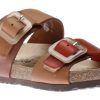 Women Mephisto | Madison Tan Orange Leather Slide Sandal