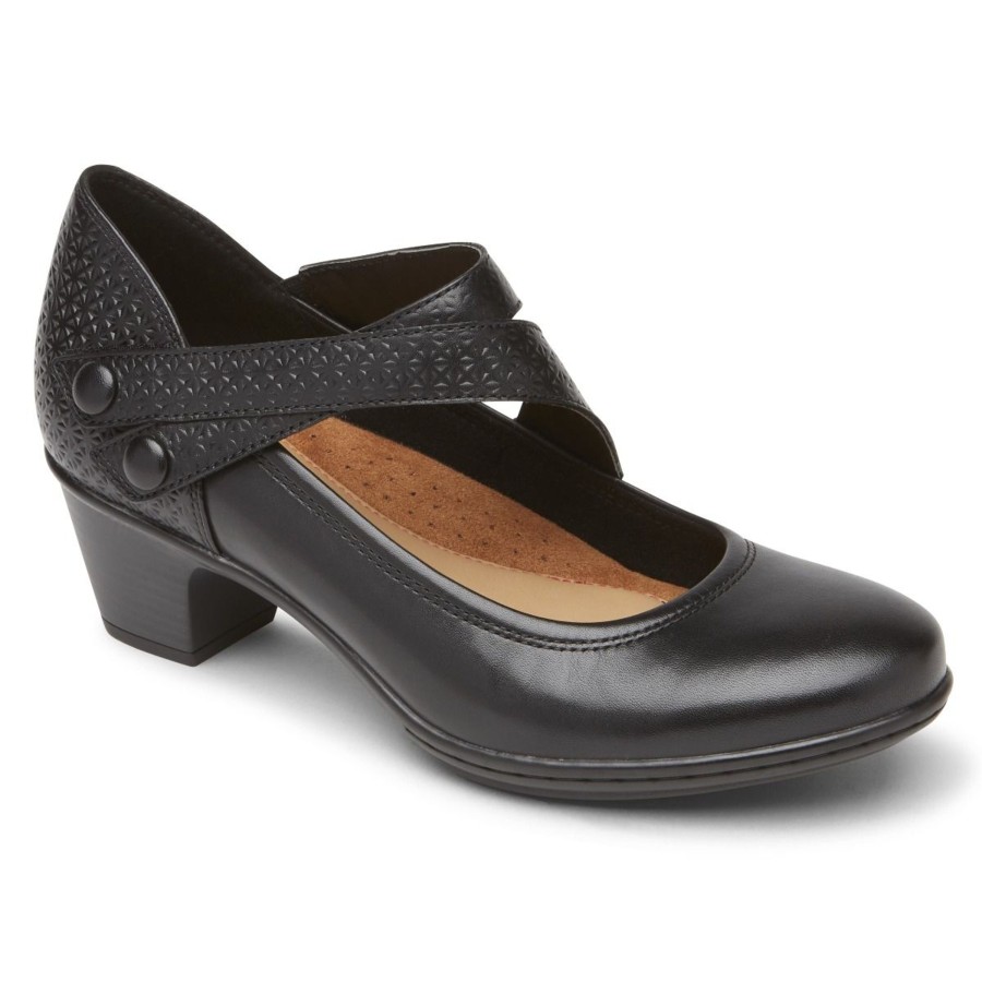 Women Cobb Hill | Kailyn Asymmetrical Black Leather Mary Jane