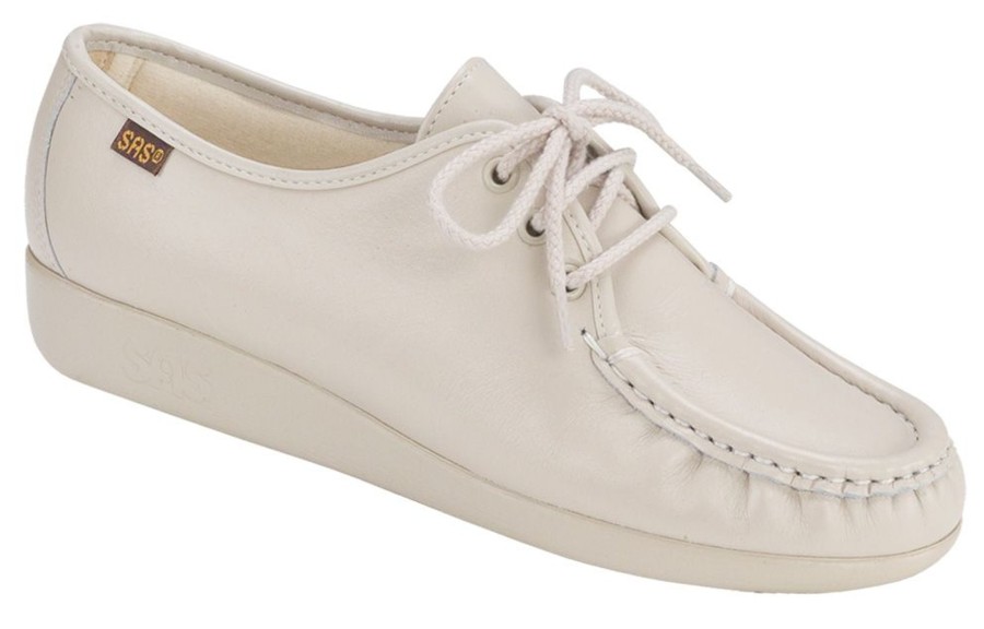 Women SAS Shoes | Siesta Bone Leather Lace-Up Loafer