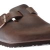 Men Birkenstock | Boston Habana Brown Oiled Leather Soft Footbed Clog