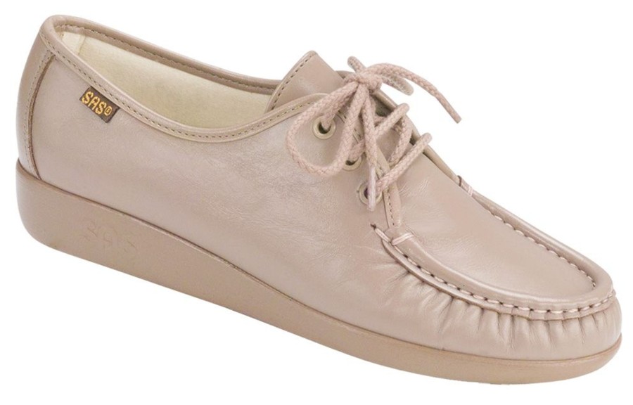 Women SAS Shoes | Siesta Mocha Leather Lace-Up Loafer