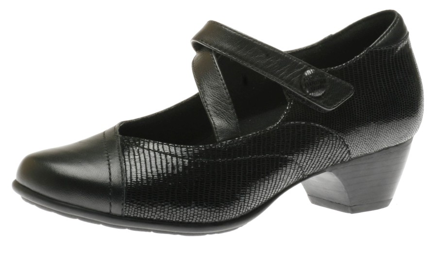 Women Aravon | Portia Black Mary Jane Low Heel