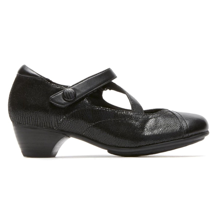 Women Aravon | Portia Black Mary Jane Low Heel