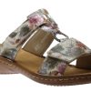 Women Rieker | Mosaik White Multicolour Floral Slide Sandal