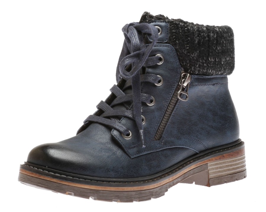 Women Wanderlust | Amy Navy Lace-Up Ankle Boot