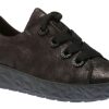 Women Relife | Women'S Black Lace-Up Sneaker